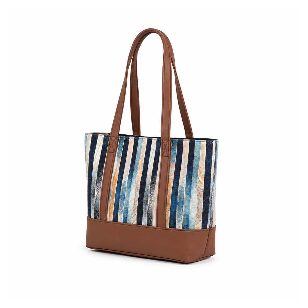 Azure Stripe Tote Bag