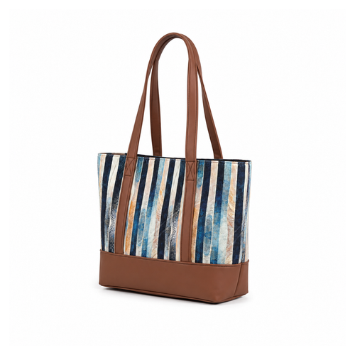 Azure Stripe Tote Bag