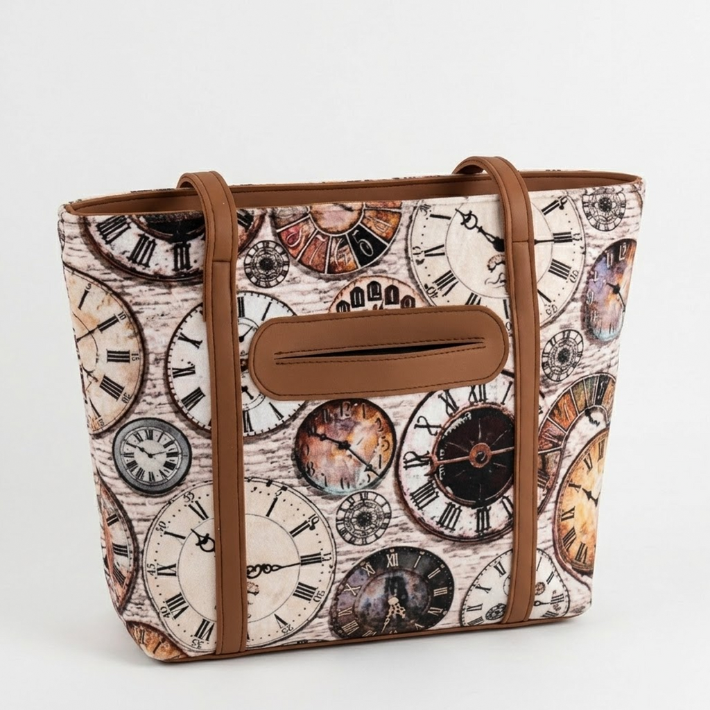 Vintage Clock Tote Bag