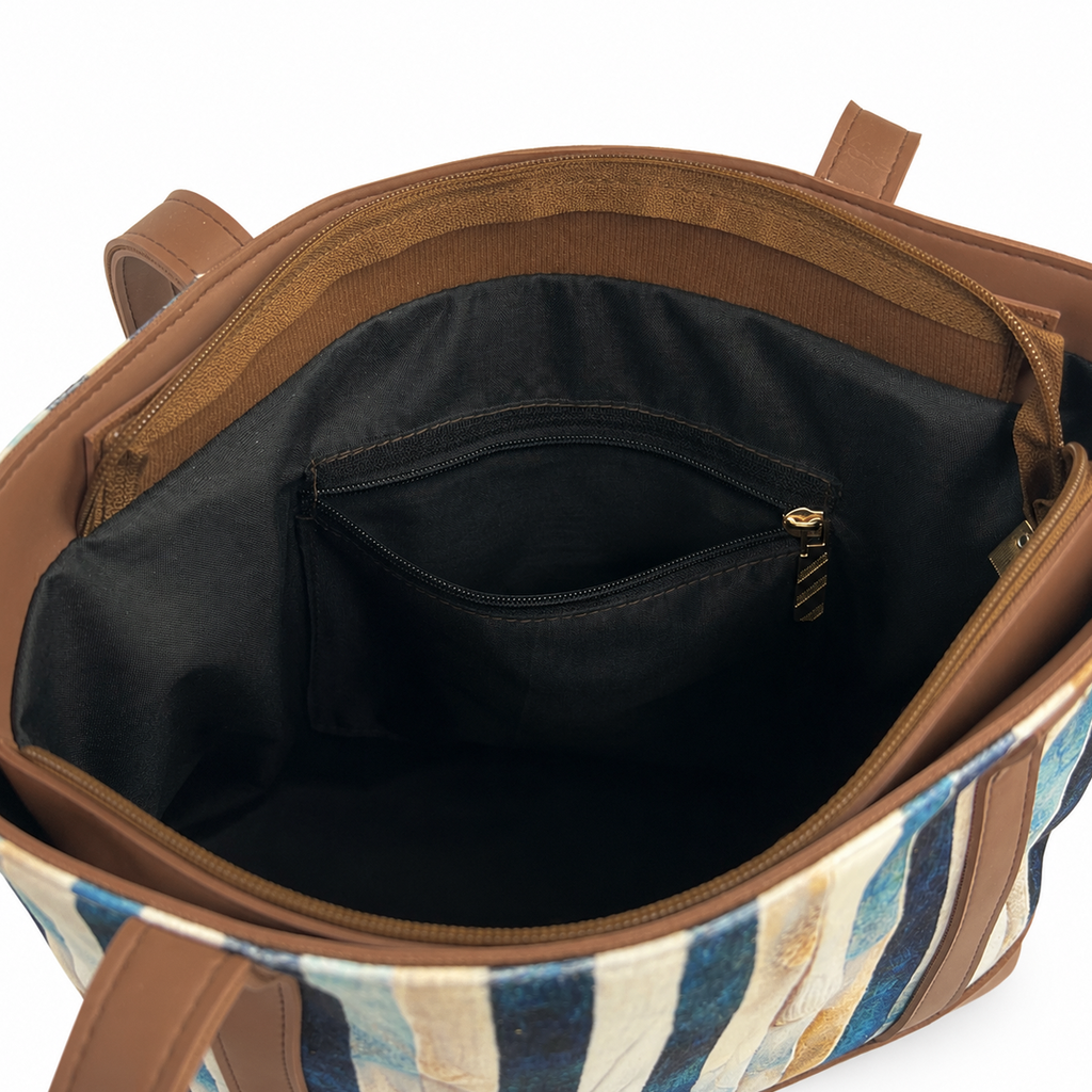 Azure Stripe Tote Bag